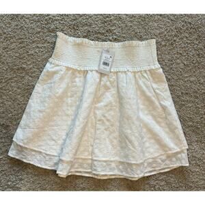 $158 Rails Women's White Smocked Cotton Mini Skirt Size L